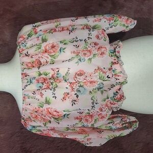 Wishful Park Sheer Floral Cropped Elbow Length Sleeve